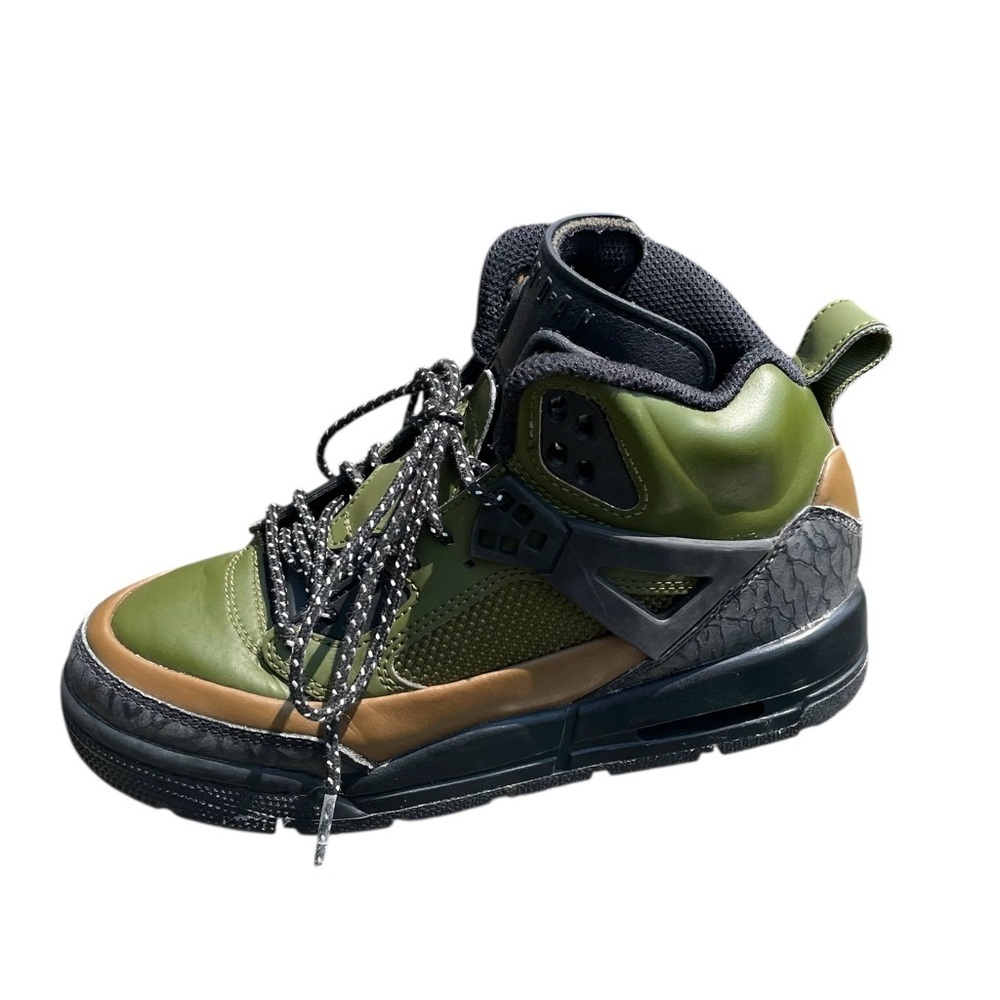 JORDAN Youth Kids Boys Spizike Winterized Legion Green High Top Sneakers 3.5